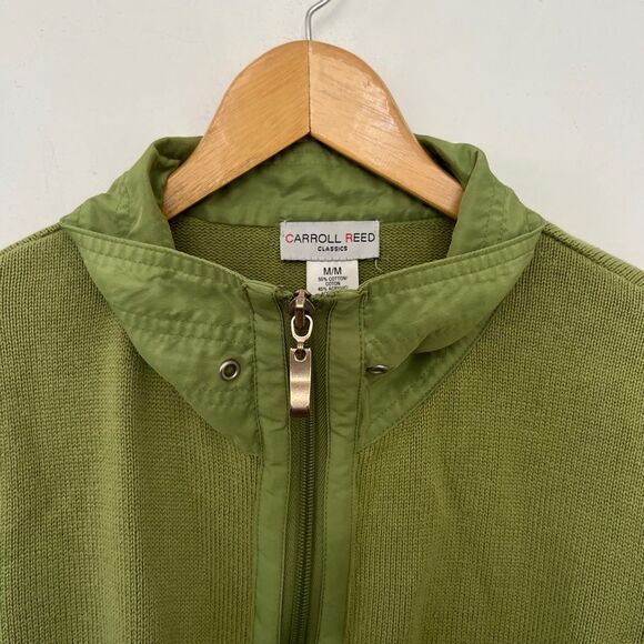 Carroll Reed Green Knit Zippered‎ Jacket Sweater - Picture 4 of 6